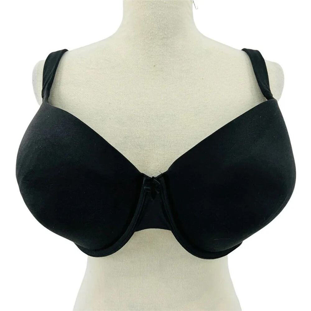 Lane Bryant Cacique Black Lightly Lined Full Coverage Bra Size 44DDD